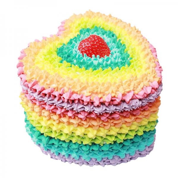 爱你的颜色---心形彩虹蛋糕