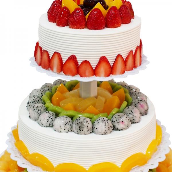 鲜果生日会---三层蛋糕