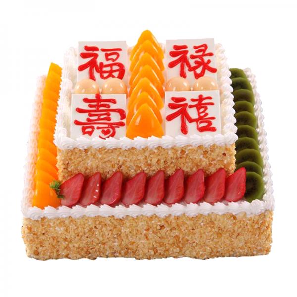 福禄寿喜---双层祝寿蛋糕