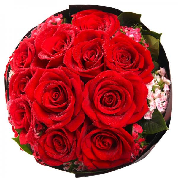 爱的宣言－－11红玫瑰圆形花束(特价）