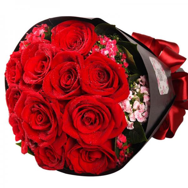 爱的宣言－－11红玫瑰圆形花束(特价）